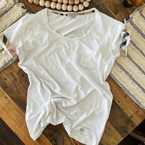 Burberry white tee size small